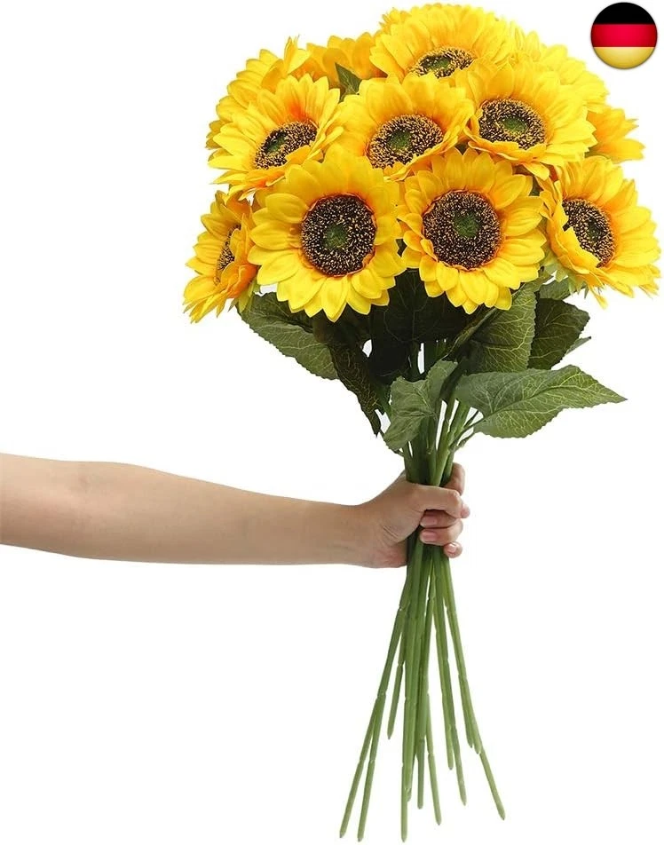 Große Künstliche Sonnenblumen Deko, 60cm Lange Stiel Seide Gefälschte Sonnenblum - Bild 1 von 4