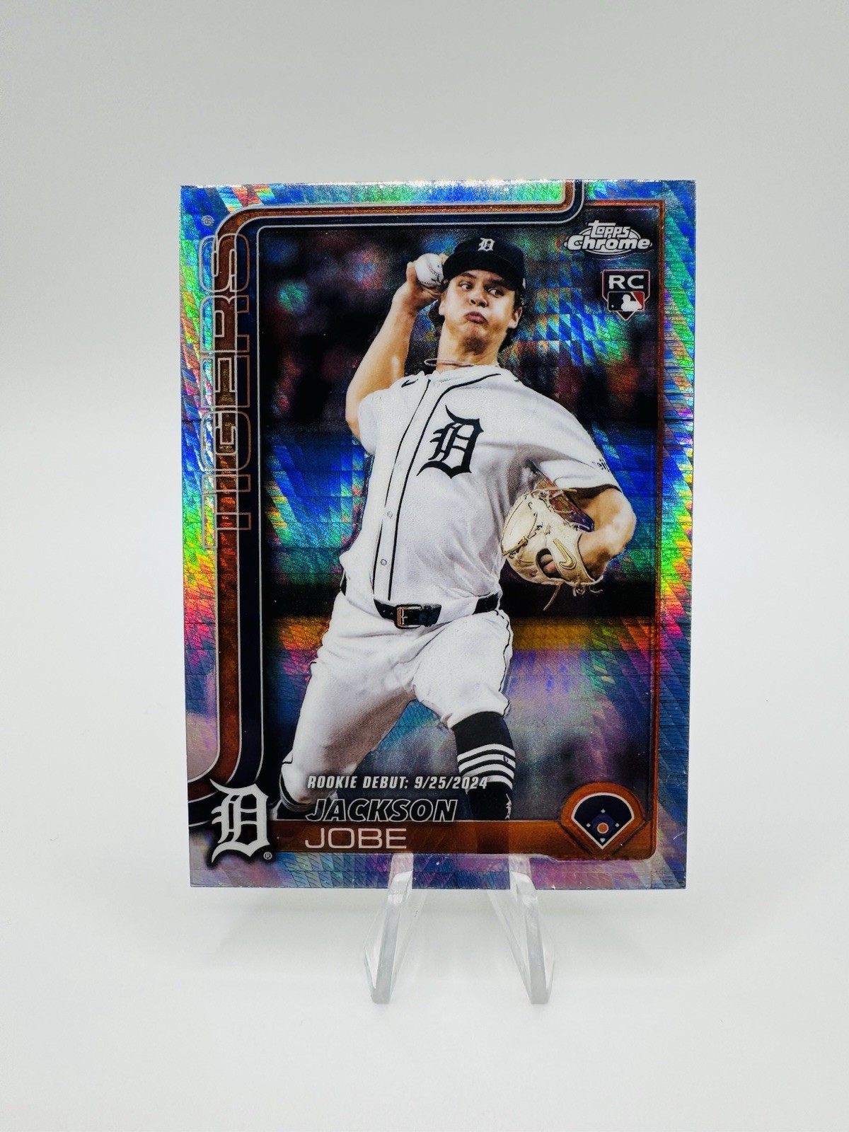 Jackson Jobe 2025 Topps Chrome Update X-Fractor Rookie Debut Tigers USC48