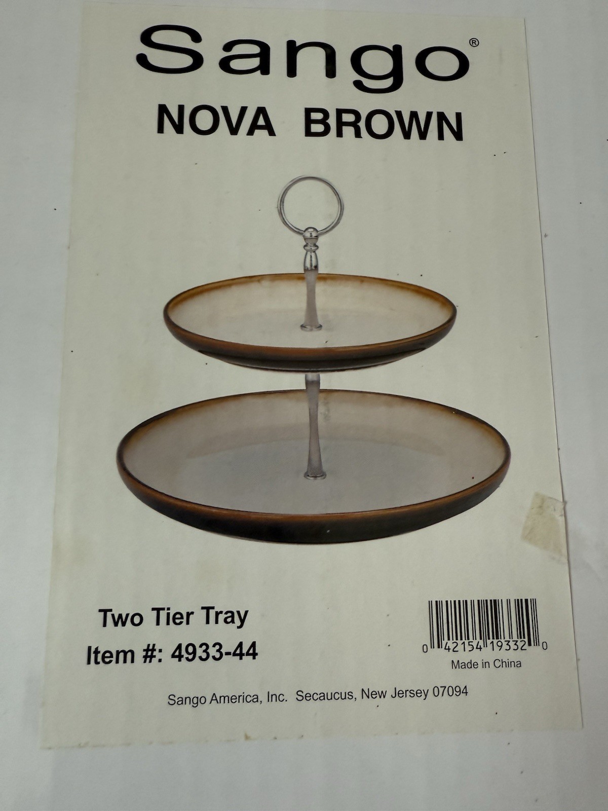 Sango Nova Eggplant Two Tier Ceramic Serving Tray Set
