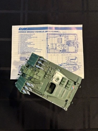 GI Joe Wolverine 1983 Complete Vehicle UNBROKEN Tow Cable, Blueprint, No Driver