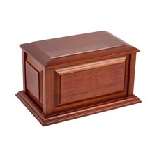 Handcrafted Solid Cherry Wood Funeral Cremation Urn Box for Human Ashes Memor...