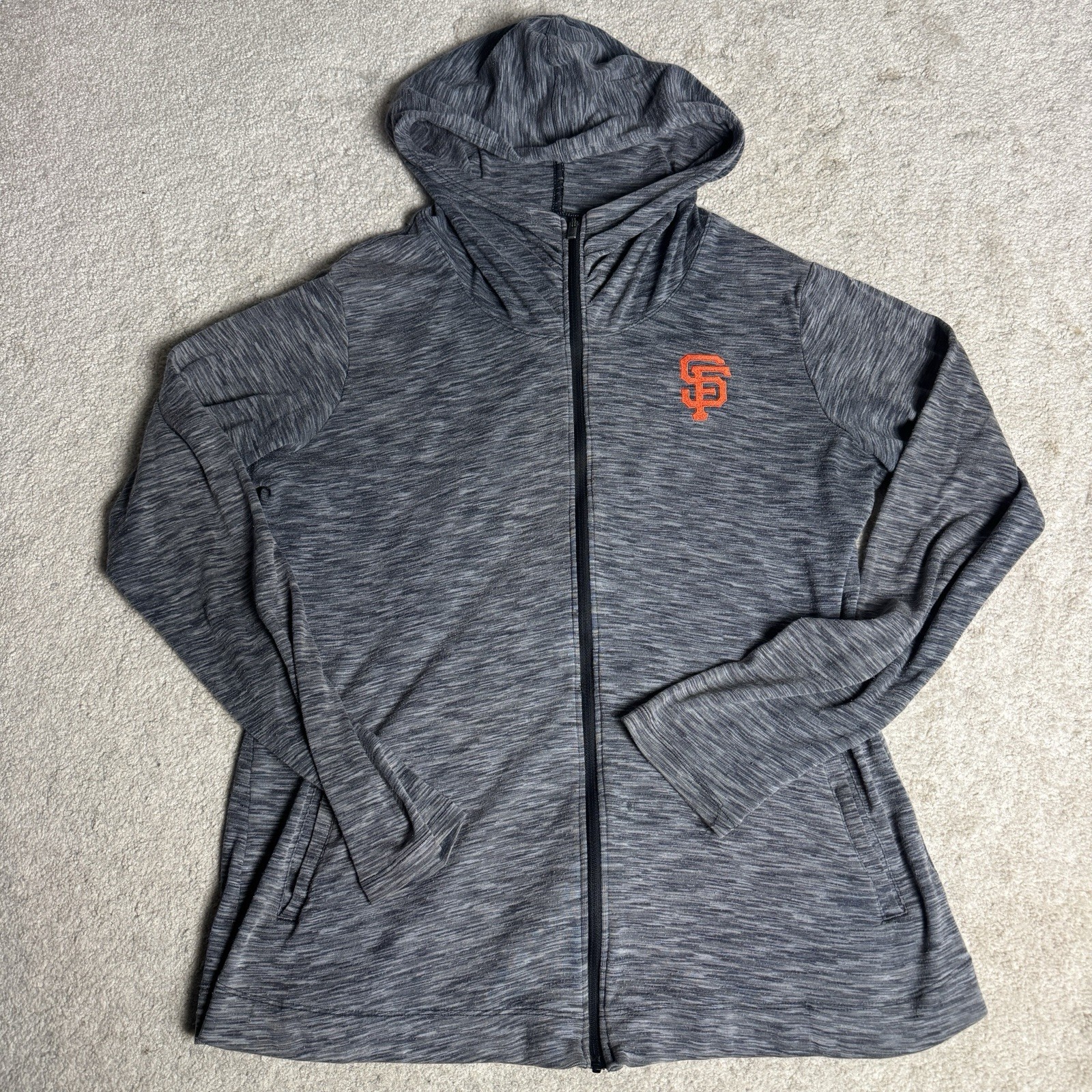 Columbia Womens Full Zip San Francisco Giants Hoodie Lightweight Large Gray