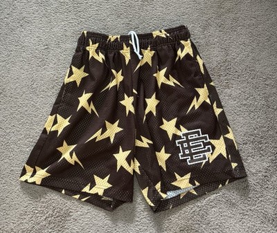 Eric Emanuel x Bape Miami Basic EE Shorts Brown Yellow Size Medium