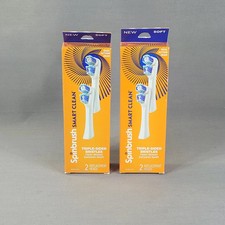 SPINBRUSH Smart Clean Replacement Heads Soft 2 Pack Triple Sided NEW Lot of 2
