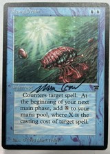 Mana Drain x1 Legends Signed by Mark Tedin LP Signed/Autographed MTG