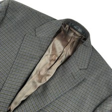 Lauren Ralph Lauren Men  s Performance Blend Plaid Blazer Jacket Brown   42R