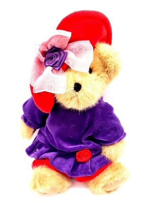 Boyds Bears ''Ima Lotsafun'' #914000 10  Plush Red Hat Society Purple & Red Bear