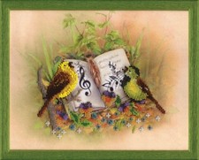 Bead "Songbirds". Embroidery Kit Printed  anvas Charivna Mit