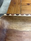 MCM Acacia Wood Serving Bowl Inlaid Geometric Trim Folk Art Tray — photo 7