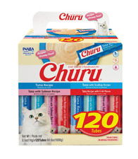 INABA Churu Lickable Cat Treats, Tuna Variety, 0.5oz, 120 Tubes