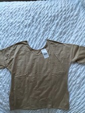 Ladies Emila X Cotton 2 Way Top In Stone Colour Size L