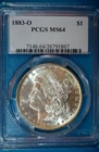 1883-O U.S. MORGAN SILVER DOLLAR - KM#110 - PCGS SLABBED - MS64
