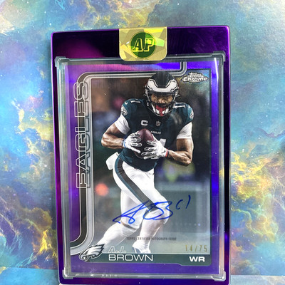 2025 Topps Chrome A.J. Brown Autograph TRUE Purple /75 Eagles