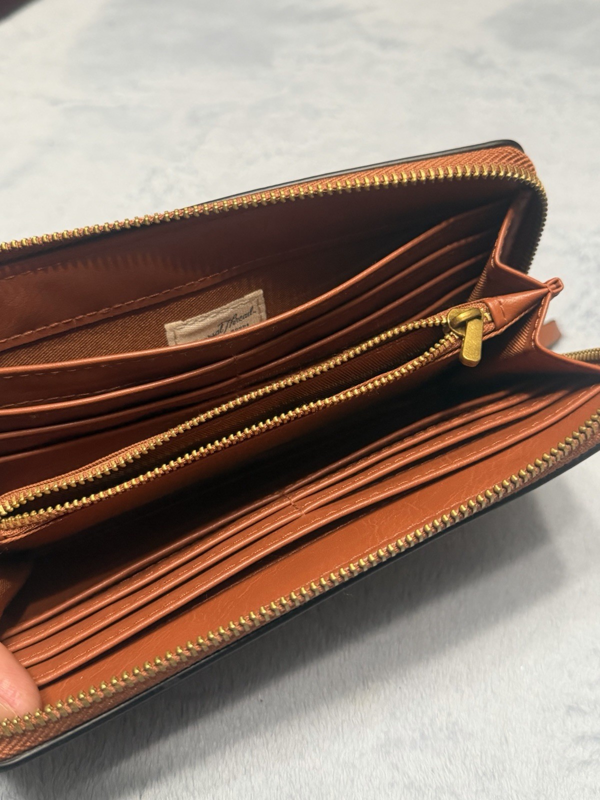 Universal Thread Brown Zip Around Wallet Faux Lea… - image 8