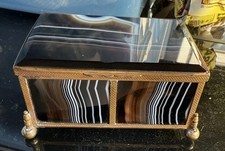 Antique German Banded Agate & Ormolu Jewelry Box Idar-Oberstein c.18801910