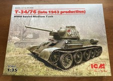 T-34/76 late 1943 prod WWII Soviet Medium Tank ICM 35366 Model Kit Scale 1:35