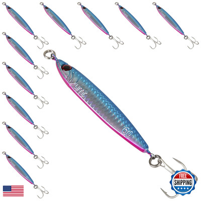 Uncle Mo'S Saltwater Tackle 10 Pack 60G Vertical Casting Jigs Set Super Sharp