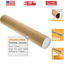 Mailing Tubes with Plastic Caps Shipping Cardboard Blueprints Artwork Poster ...