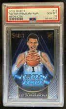 2023-24 Panini Select Victor Wembanyama Neon Icon Rookie RC #13 Spurs PSA 10