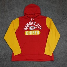Kansas City Chiefs Sweatshirt Mens XXL Red Yellow NFL Pullover Hoodie Colorblock