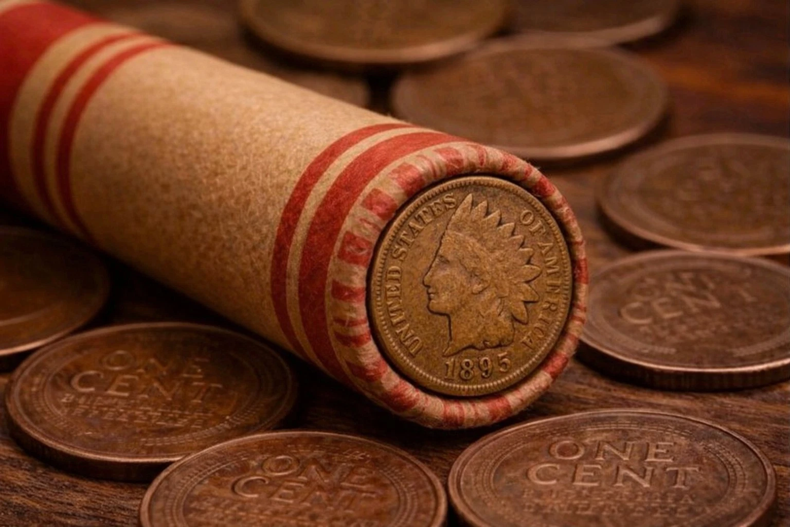 Wheat Cent Roll 1909–1958 w/ Indian Penny Ender Unsearched