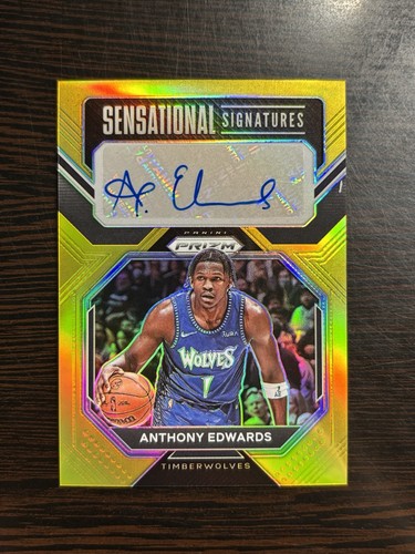 2022 PANINI PRIZM ANTHONY EDWARDS SENSATIONAL SIGNATURES GOLD AUTO 10/10 #SS-AE