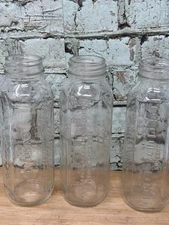 Vintage Evenflo Glass Baby Bottles Set Of 3 Made In USA 8 Oz
