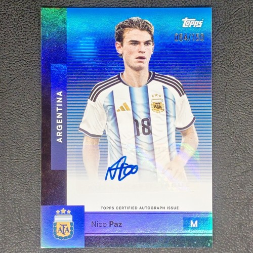 Nico Paz 2026 Topps Argentina Team Set Auto Blue Parallel /150 BC-NP