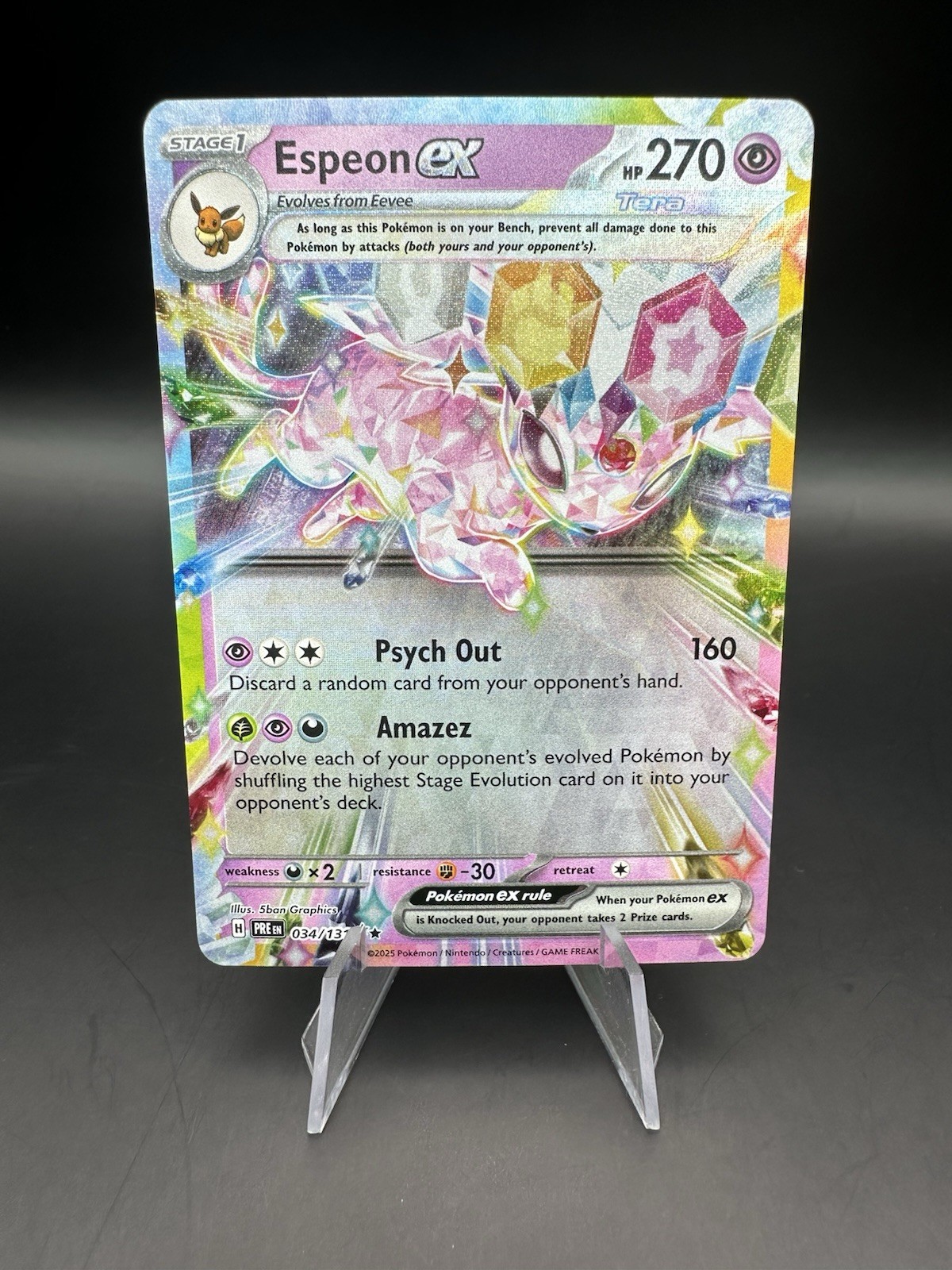 Espeon ex (034/131) Double Rare Holo Pokemon Prismatic Evolutions NM