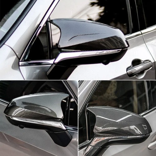 Carbon Style Side Mirror Cover Cap Overlay For Lexus NX RX NX250 RX350 2015-2024