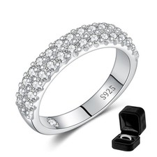 LOIPURI Wedding Engagement Gift for Wife, Double Row Moissanite Wedding Band ...