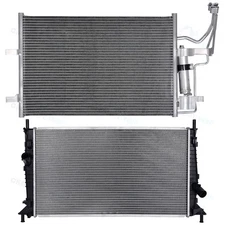 Aluminum Radiator & A/C Air Condenser Cooling Kit for 2004-2009 Mazda 3