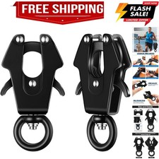 2 Pcs Frog Clip Black Dog Leash Clasp 360 Degree Swivel Clip Heavy Duty Quick...