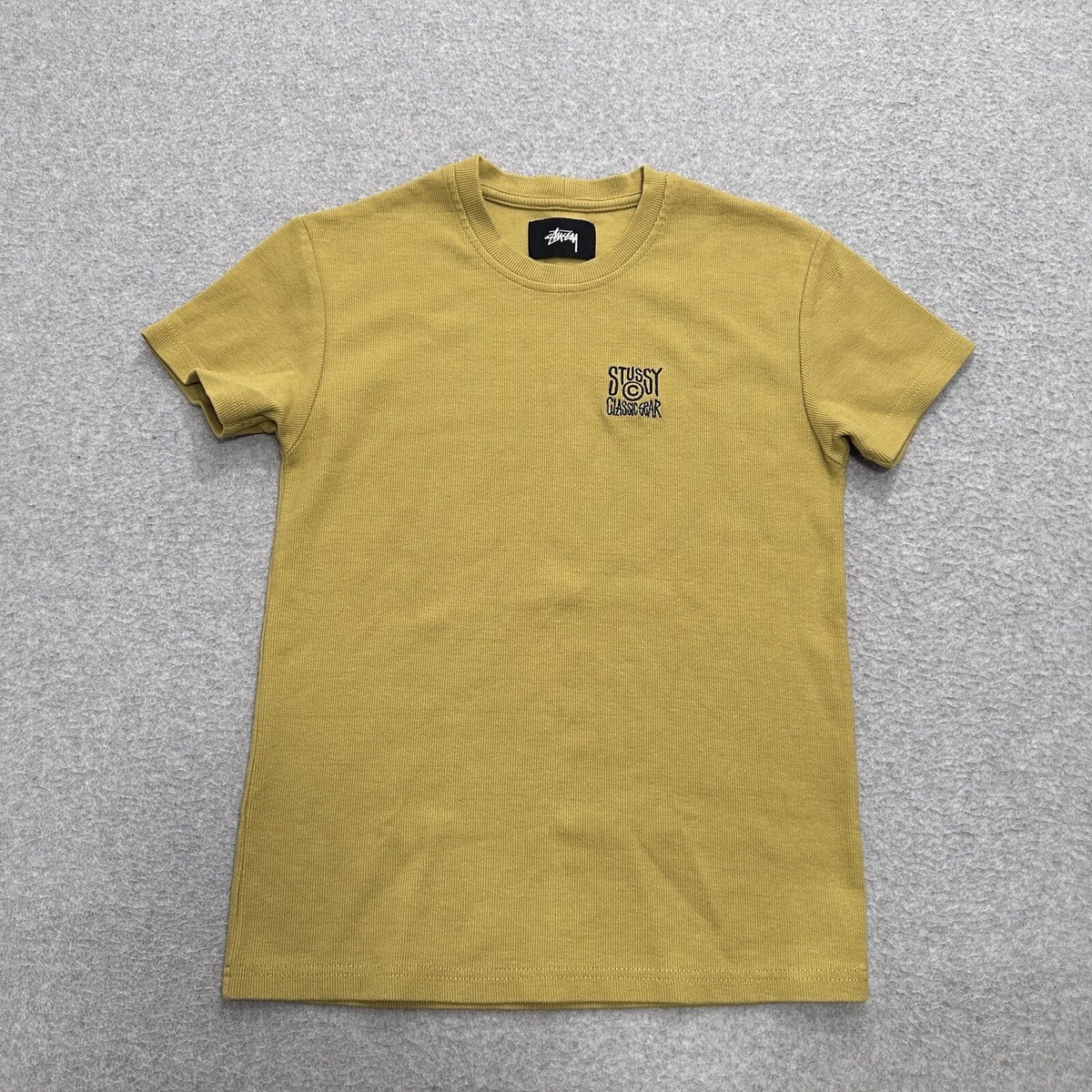 トップス OLD Stussy 90s Logo Mustard Polo Shirt 90's vintage Stüssy polo shirt, short-sleeved with