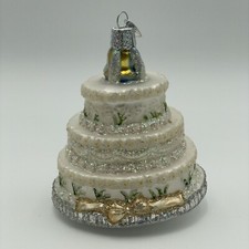Old World Christmas Wedding Cake Blown Glass Christmas Ornament OWC