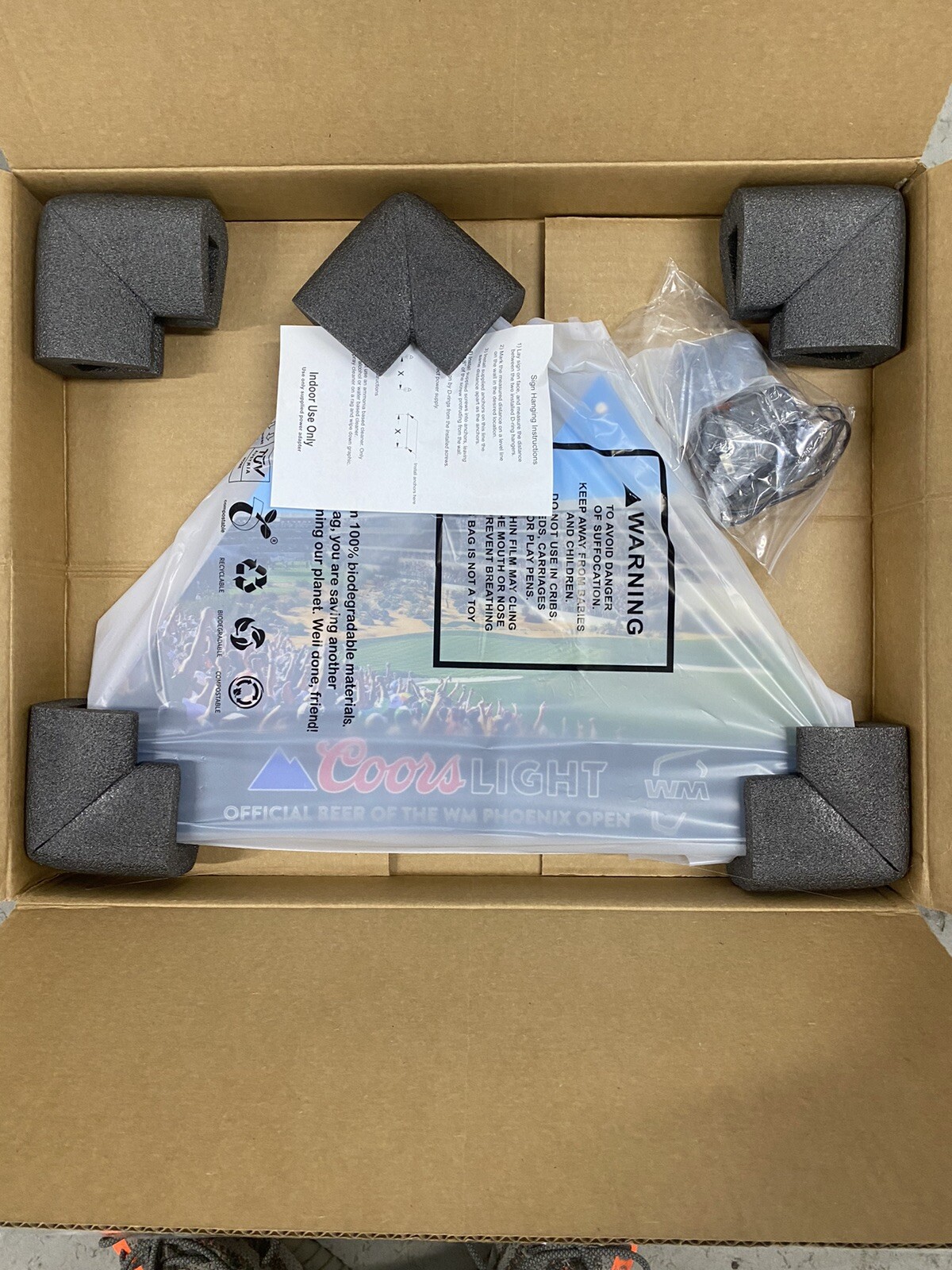 Coors Light Waste Management Phoenix Open 16th Hole LED Sign NIB Free