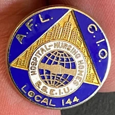 AFL CIO Hospital Nursing Homes B.S.E.I.U. Color Enameled Lapel Pin 16mm