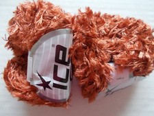 Ice Yarns Prato eyelash yarn, Copper, lot of 2 55 yds ea 