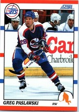 1990 SCORE NHL HOCKEY trading Card #249 - Greg Paslawski, Winnipeg Jets 😎