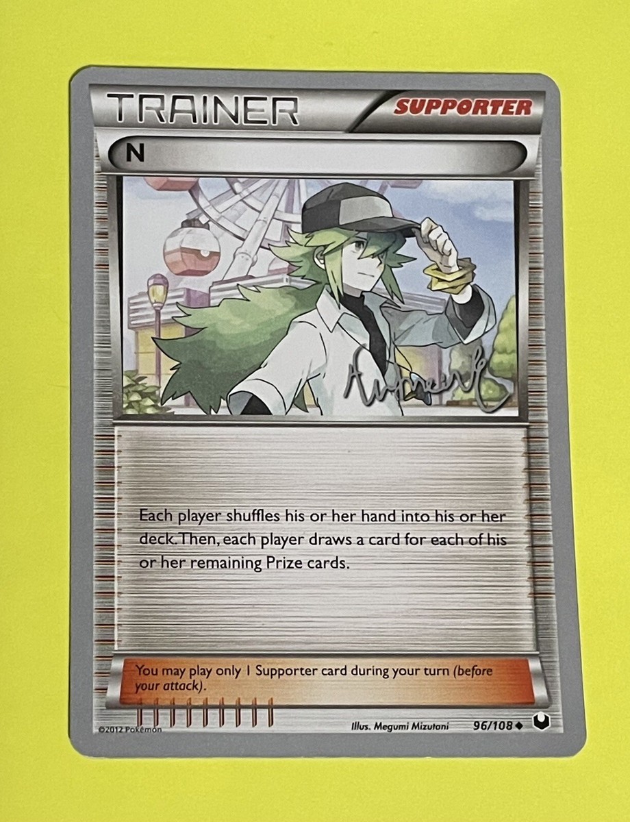Pokemon TCG Trainer N Card 96/108 Printed Signature World 