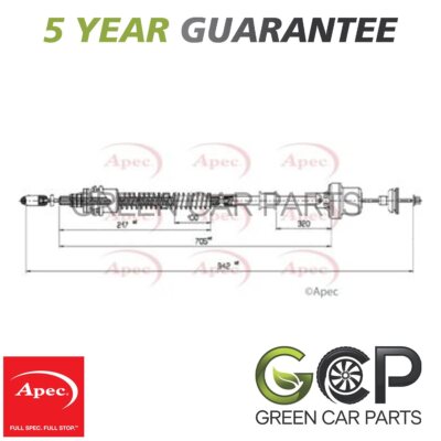 Apec Clutch Cable Fits MG ZR 2001-2005 Rover 25 2003-2005 1.1 1.4 1.6 UUC000040