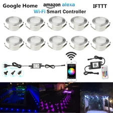 WIFI Controller 45mm RGB Low Voltage LED Deck Stair Soffit Step Lights Outdoor 
