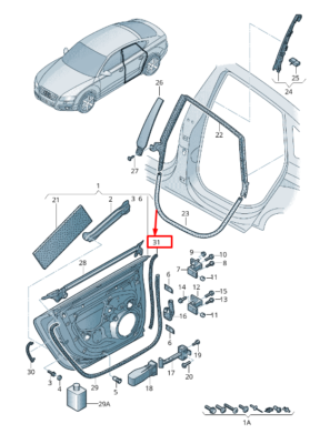AUDI A7 Sportback 4G Front Right Outer Door Seal 4G8839718 NEW 