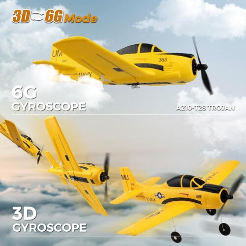 WLtoys A210 4CH RC Plane, 2.4GHZ T28 Trojan RC Airplane, Gifts for Adults Boys - Picture 4 of 7