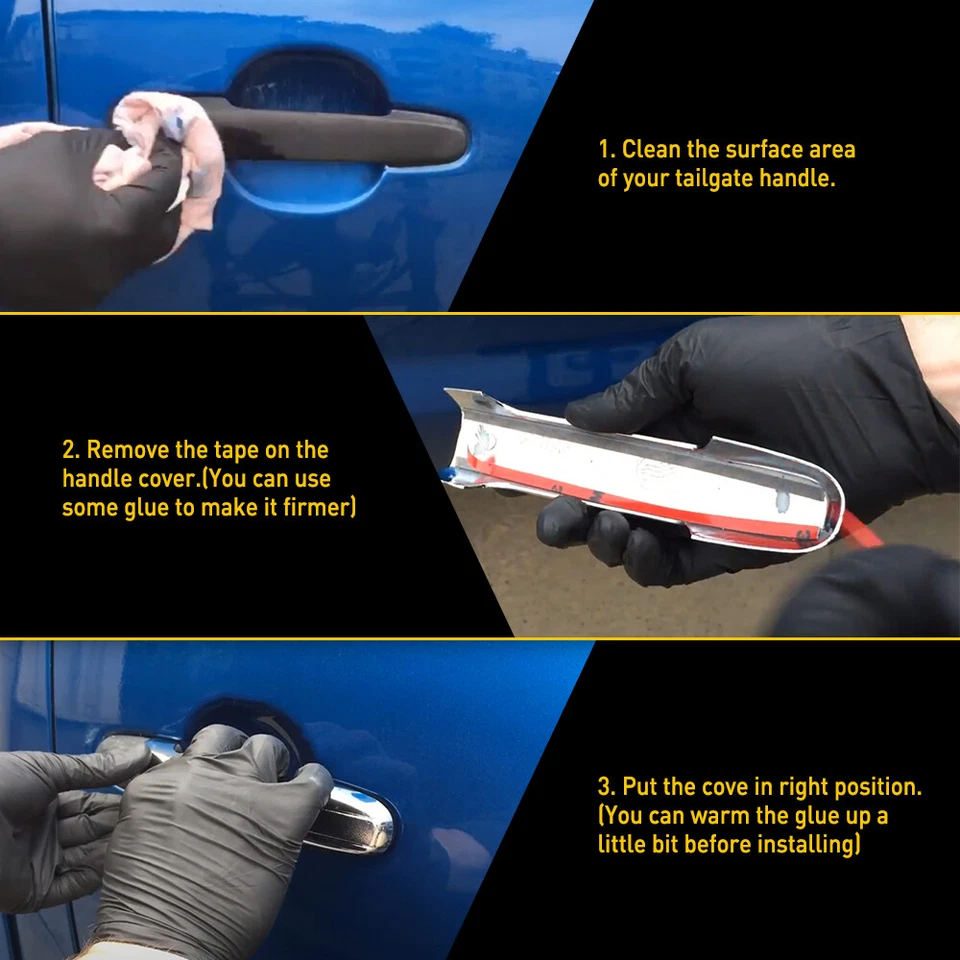 Cubiertas de manija de puerta cromadas para Dodge Ram 1500 2002-2008 / Ram 2500 3500 2003-2009 Foto 3 de 4