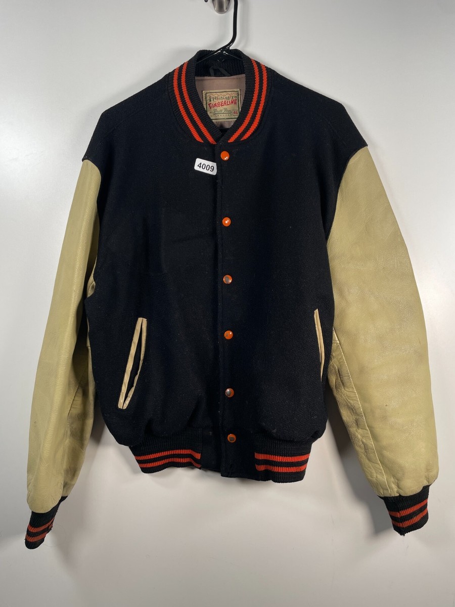 額装品/Babar en Auto 1986年(ジャン ド ブリュノフ) Vtg Timberline Brill Bros Milwaukee Mens Varsity Jacket Snap