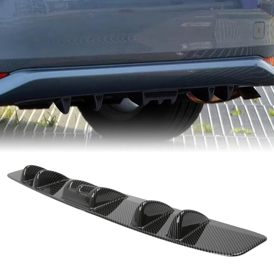 For Maserati Gran Turismo Rear Lip Bumper Splitter Diffuser 7 Fin Shark Carbon — 第 3/4 张图片