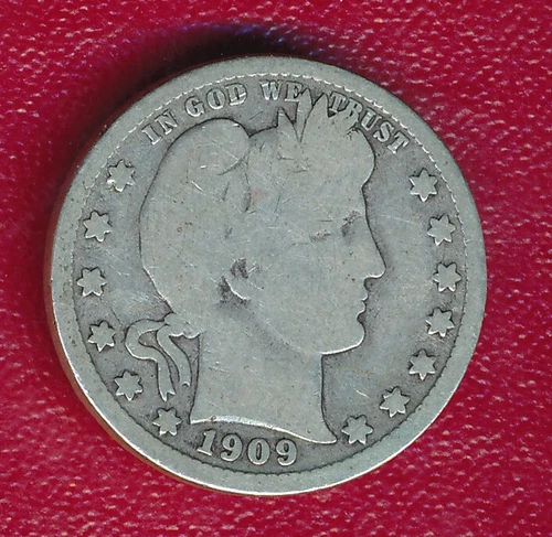 1909-D BARBER SILVER QUARTER **NICE CIRCULATED GOOD** SHIPS FREE!!
