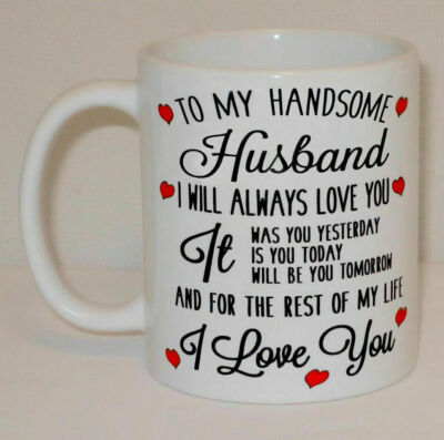 To My Handsome Husband Tasse personalisiert Valentinstag Hubby Tasse Geschenk