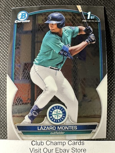 2023 #BCP-58 Lazaro Montes Bowman Chrome Prospect Baseball 1st Seattle Mariners